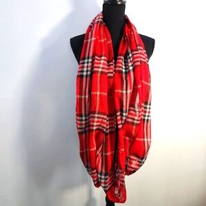 Red Plaid Women's Scarf